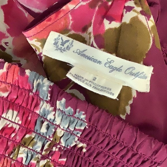 ๐ฅ American Eagle Outfitters purple gauze halter babydoll tiered dress Sz2 - Picture 14 of 16